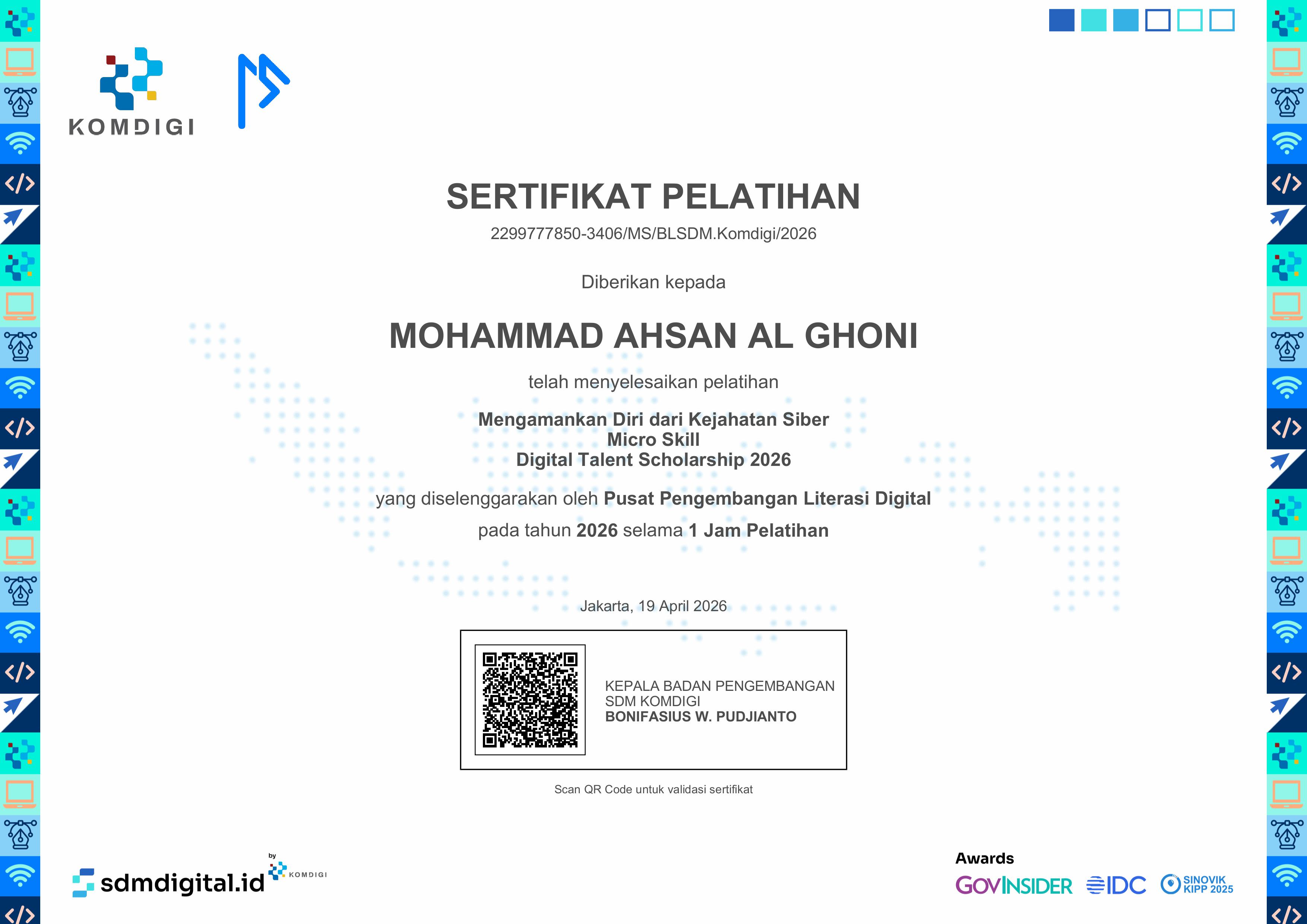 Sertifikat Keamanan Siber Micro Skill Digital Talent Scholarship 2026